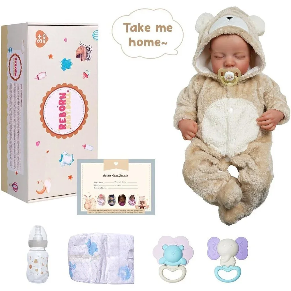 🆕20Inch Realistic Full Body Soft Vinyl Reborn Baby Boy With Toy Accessories